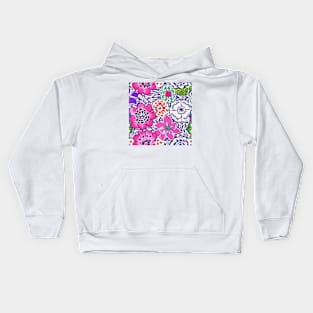 Large scale abstract florals and Moroccan tiles Kids Hoodie